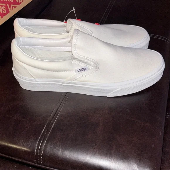 Vans White Slip-On Sneakers - Picture 5 of 8